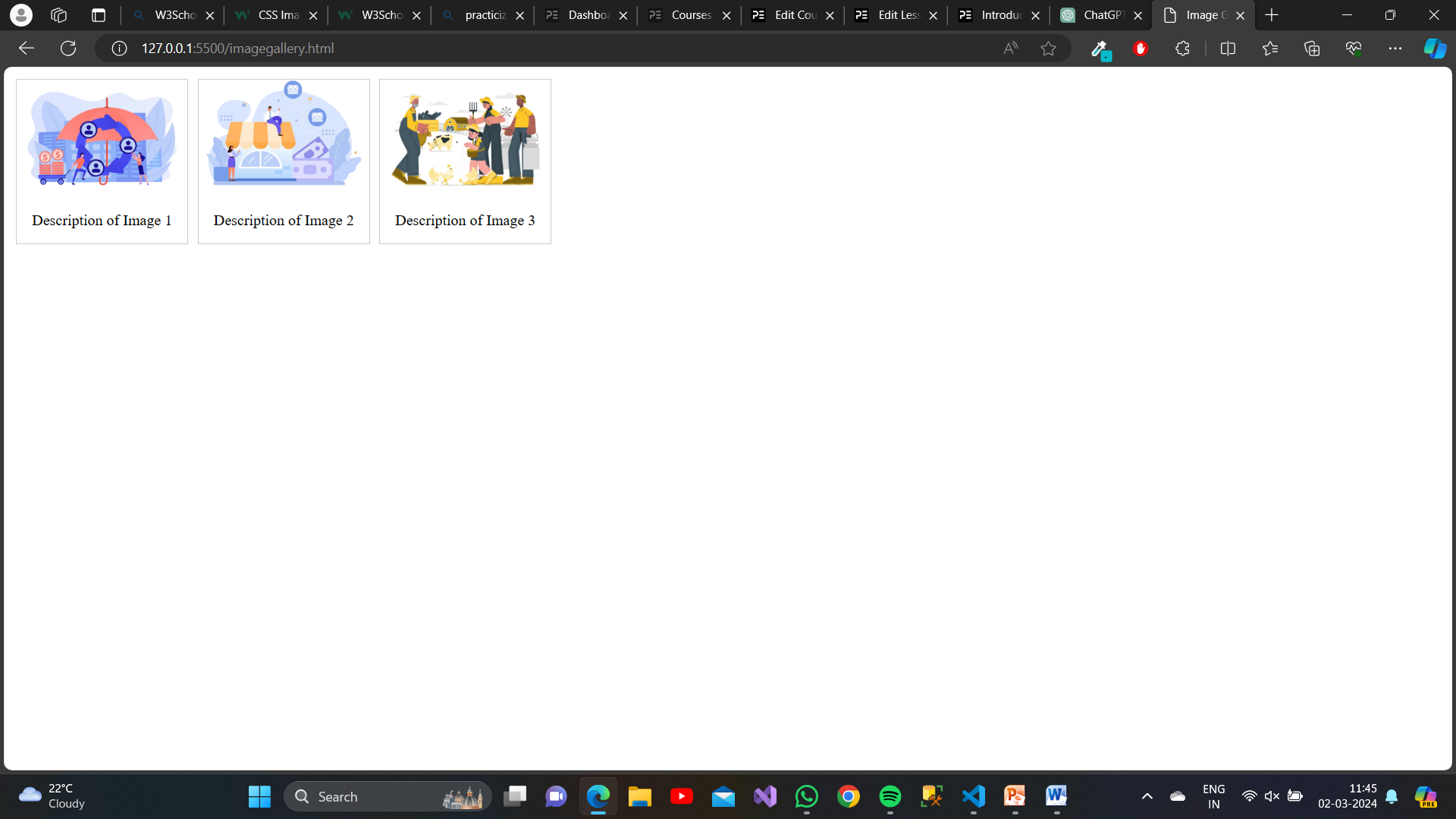 How create an image Gallery using css? - Practicise