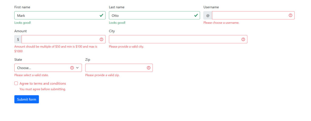 BS5 Form Validation - Practicise